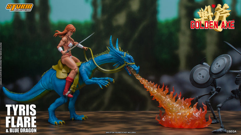 GOLDEN AXE ACTION FIGURE TYRIS FLARE WITH BLUE DRAGON | ゴールデンアックス アクションフィギュア ティリス=フレアー & ブルードラゴン セット