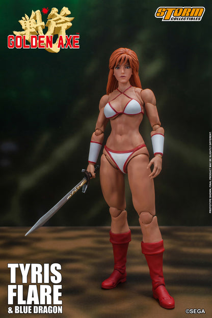GOLDEN AXE ACTION FIGURE TYRIS FLARE WITH BLUE DRAGON | ゴールデンアックス アクションフィギュア ティリス=フレアー & ブルードラゴン セット