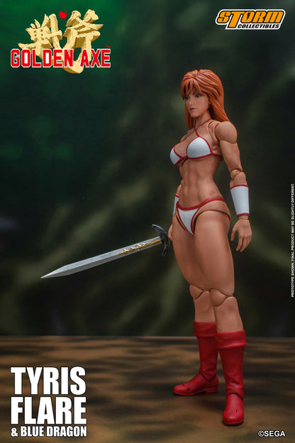 GOLDEN AXE ACTION FIGURE TYRIS FLARE WITH BLUE DRAGON | ゴールデンアックス アクションフィギュア ティリス=フレアー & ブルードラゴン セット
