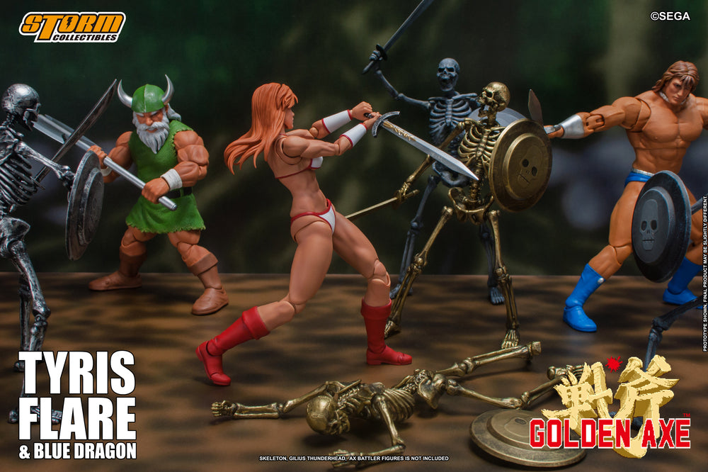GOLDEN AXE ACTION FIGURE TYRIS FLARE WITH BLUE DRAGON | ゴールデンアックス アクションフィギュア ティリス=フレアー & ブルードラゴン セット