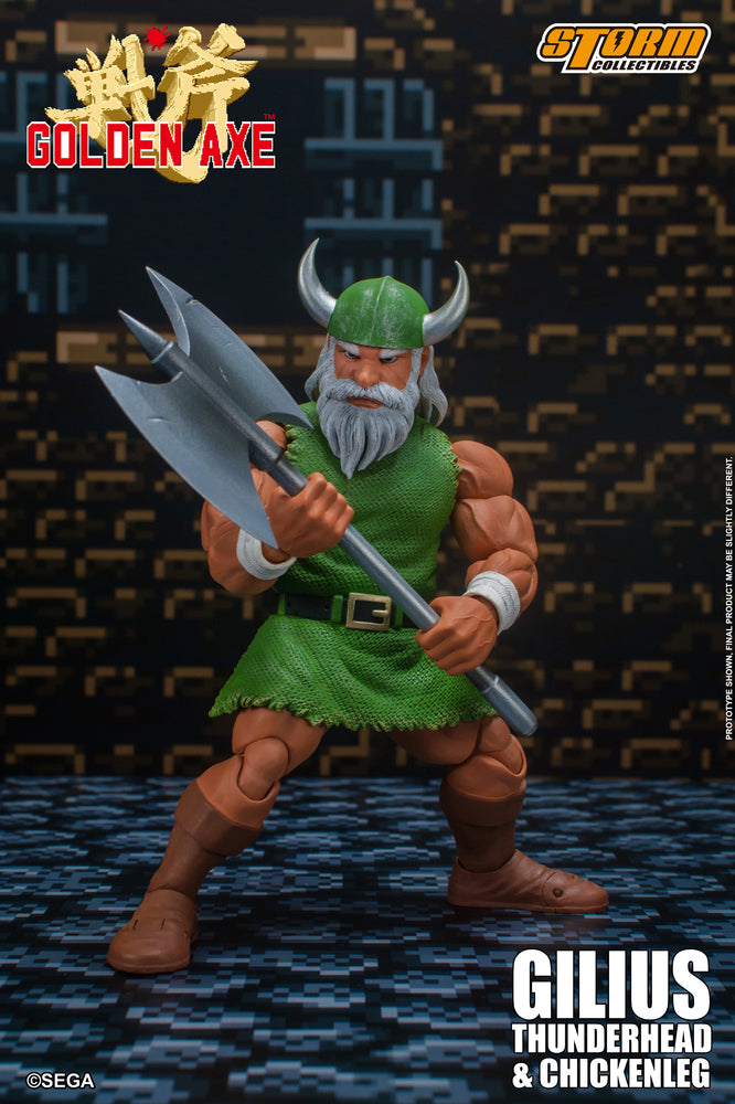 GOLDEN AXE ACTION FIGURE GILIUS THUNDERHEAD WITH CHICKENLEG | ゴールデンアックス アクションフィギュア ギリウス=サンダーヘッド & チキンレッグ セット
