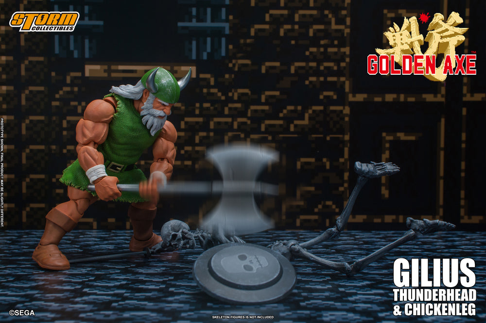 GOLDEN AXE ACTION FIGURE GILIUS THUNDERHEAD WITH CHICKENLEG | ゴールデンアックス アクションフィギュア ギリウス=サンダーヘッド & チキンレッグ セット