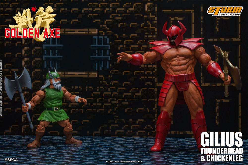 GOLDEN AXE ACTION FIGURE GILIUS THUNDERHEAD WITH CHICKENLEG | ゴールデンアックス アクションフィギュア ギリウス=サンダーヘッド & チキンレッグ セット