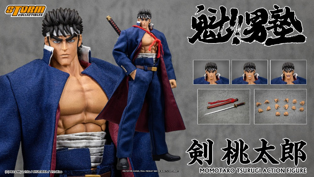 SAKIGAKE!! OTOKOJUKU - 1/10 SCALE TSURUGI MOMOTARO ACTION FIGURE | 魁!!男塾 アクションフィギュア 剣桃太郎